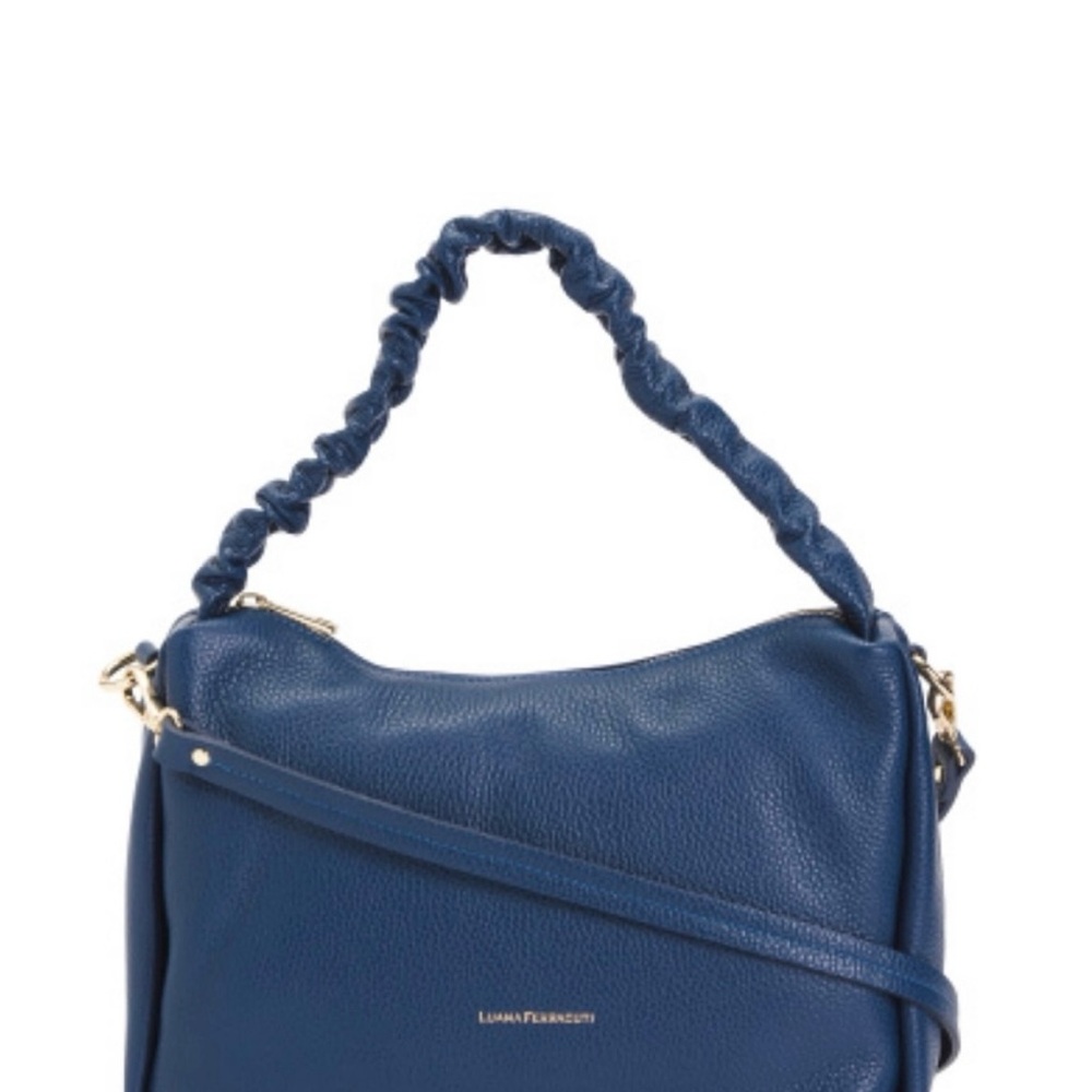 Luana Ferracuti Blue 100% Leather Women's Bag with short & long straps
